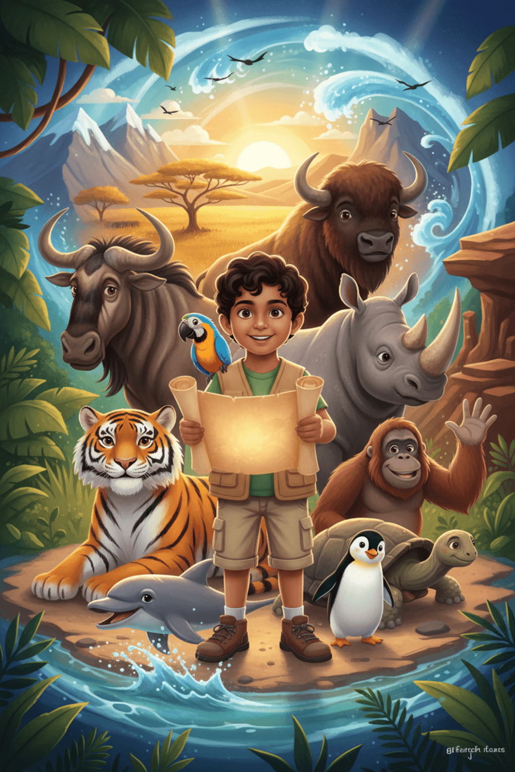 Personalized children's storybook showing child as main character